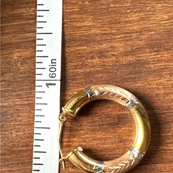 Jared tricolor 14k gold earrings - Picture 4 of 5